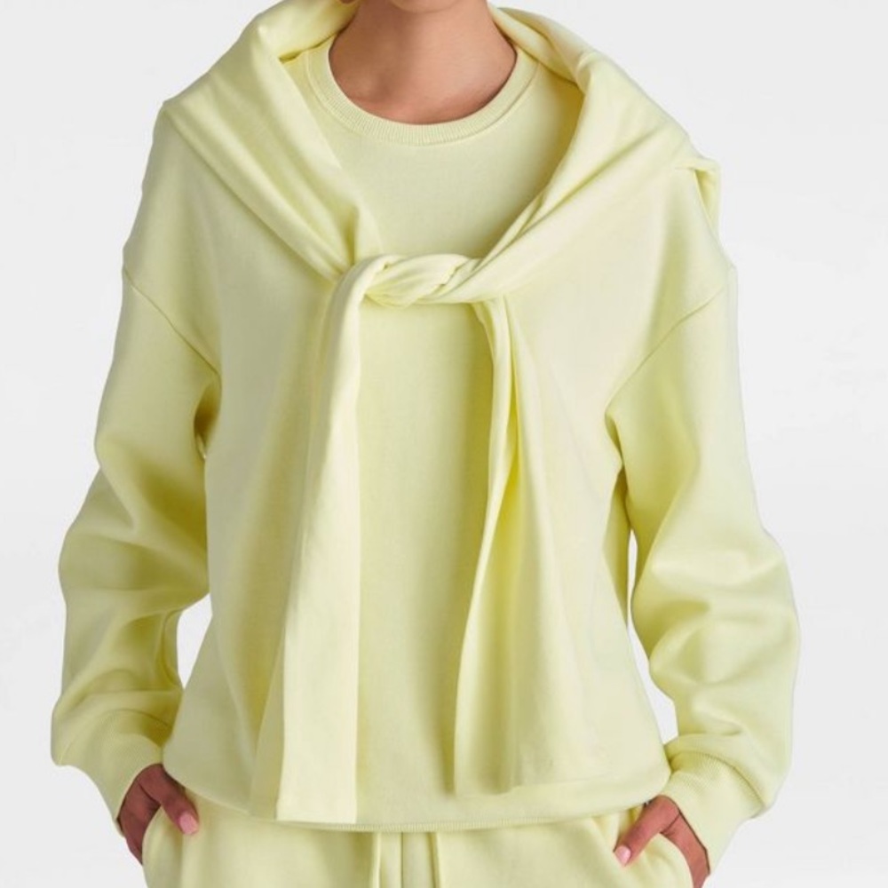 KBB by KAHLANA Women's L/S The Double Layer Crewneck Sweatshirt {Small} Yellow